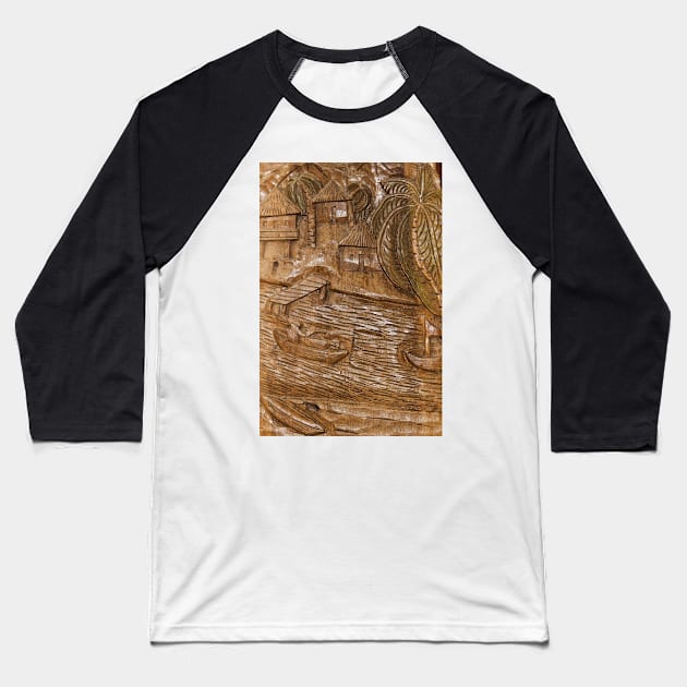 Wood Carvings At Atolera Yoselin - 3 © Baseball T-Shirt by PrinceJohn